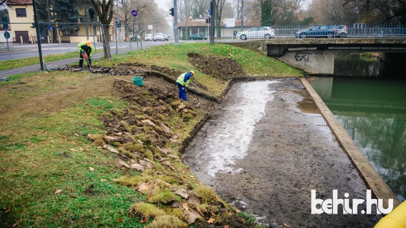 Megkezdődtek a munkálatok a Réthy Pál híd és a Bánszki utcai kishíd közötti szakaszon.